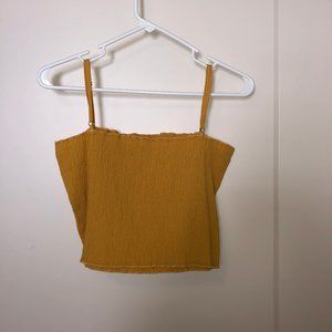 Mustard Shirred Tank